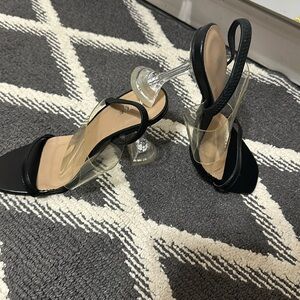 Nasty Gal Heels size 6 Clears To Us Strappy Stiletto Heels